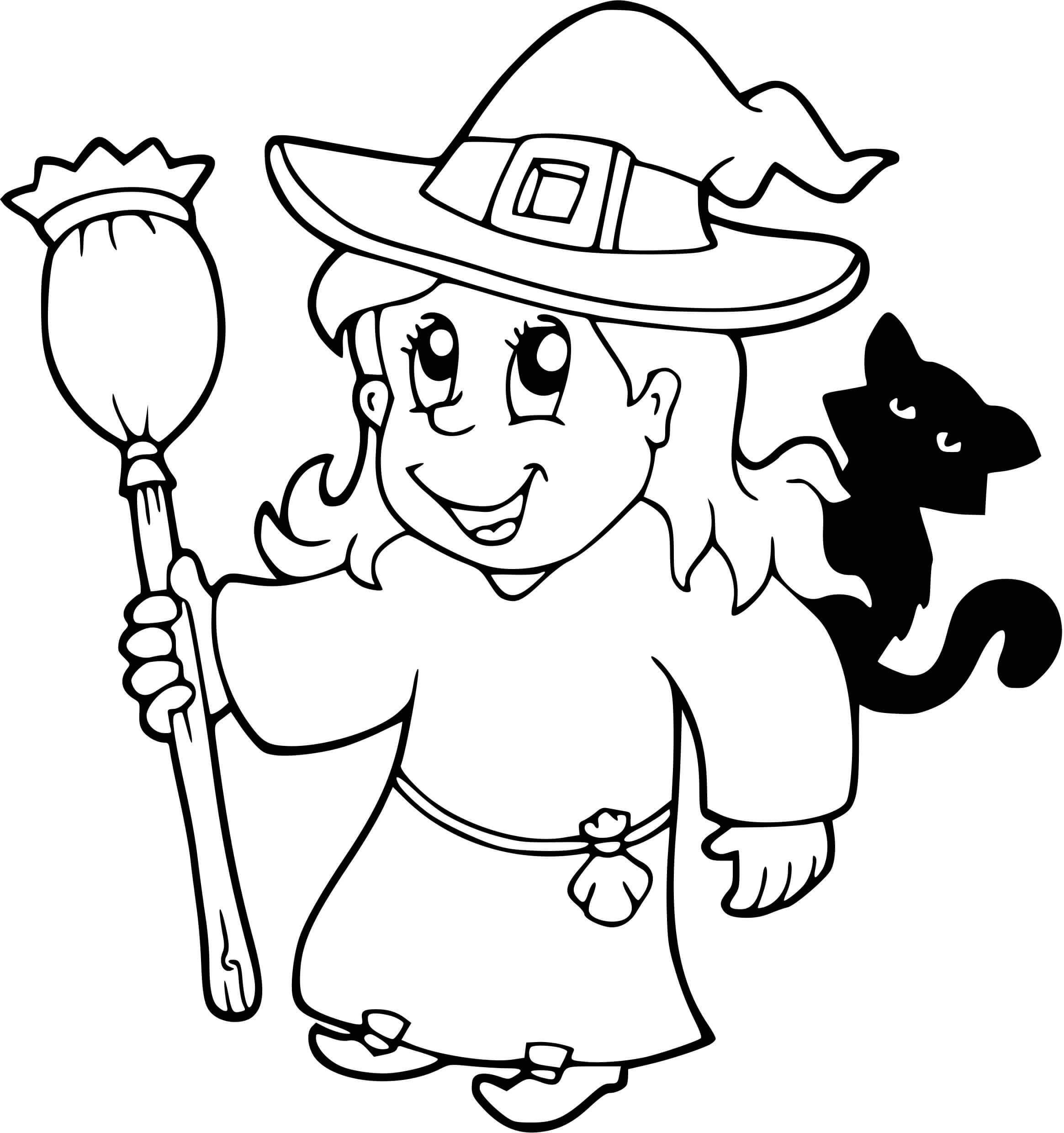 Coloriage Sorcière Possede Des Dons Surnaturels De Magie Halloween - Halloween sorciere à imprimer