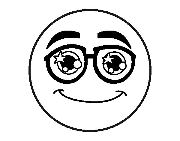 Coloriage Sourirey Con Gafas Colorear - Emoji à imprimer
