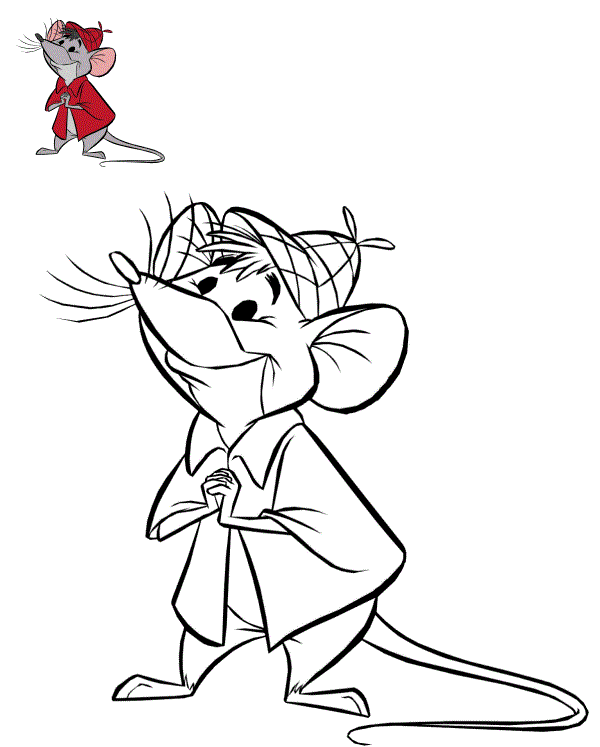 Coloriage Souris Roquefort Aristochats - Aristochats à imprimer