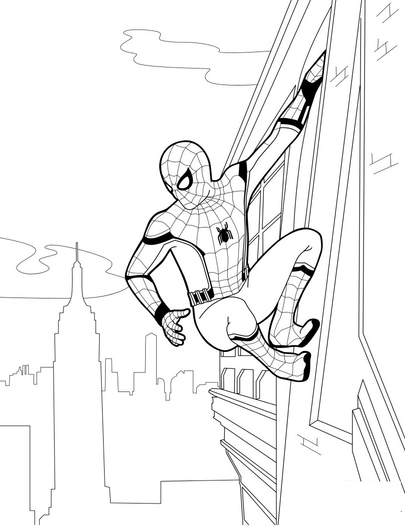Coloriage Spider Man Homecoming - Spider-Man à imprimer