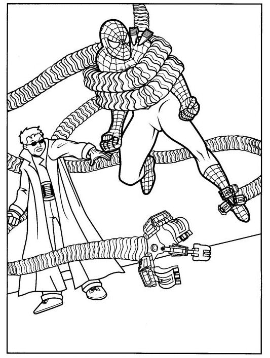 Coloriage Spider-Man escaladant un immeuble - Spider-Man à imprimer