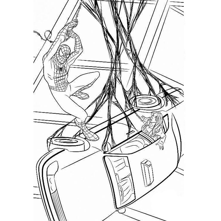 Coloriage Spiderman Voiture - Voiture à imprimer