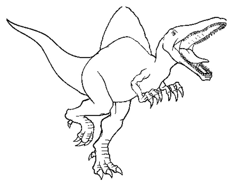 Coloriage Spinosaurus de Jurassic World dinosaure préhistorique - Jurassic world park à imprimer