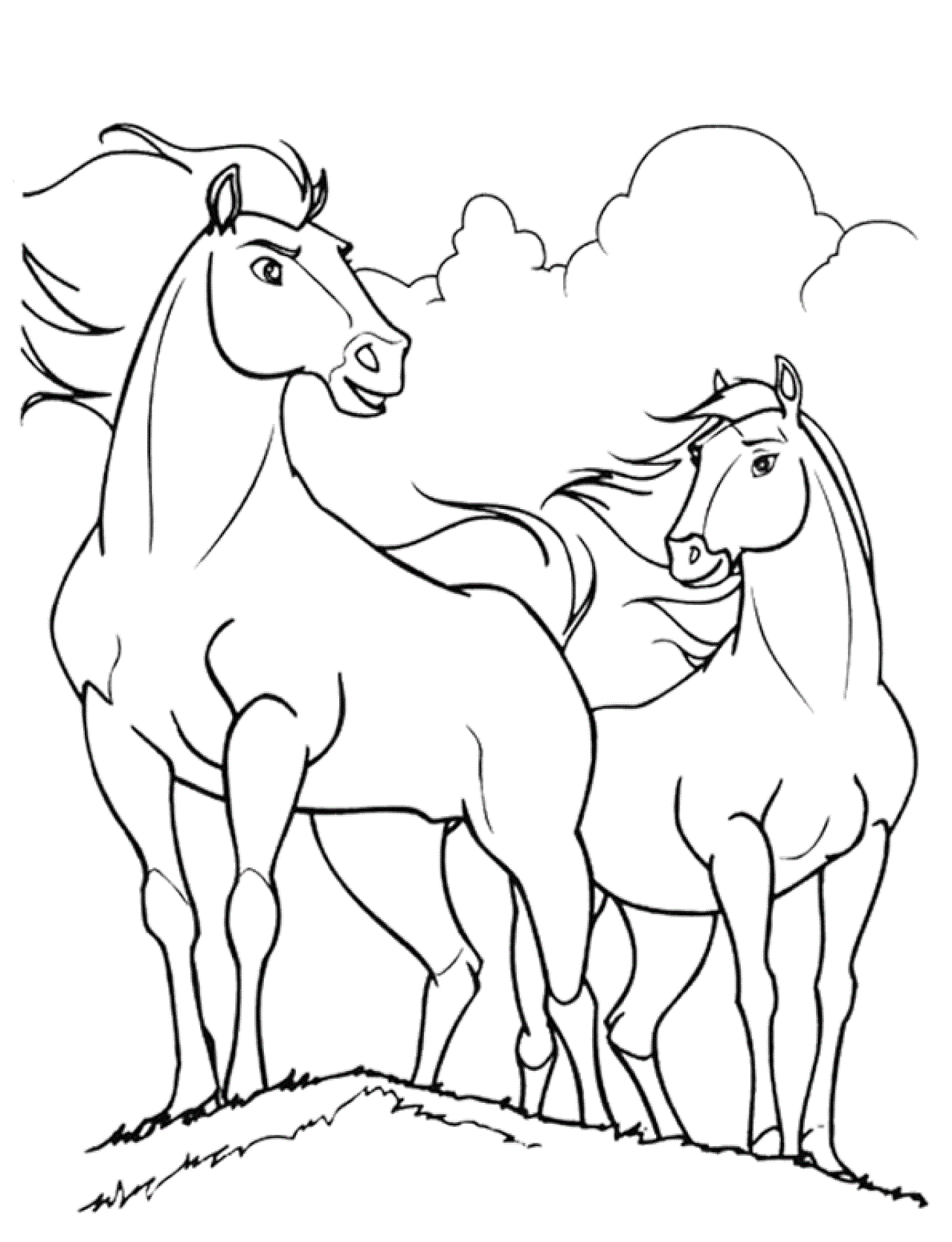 Coloriage Spirit Cheval Au Sommet - Spirit à imprimer