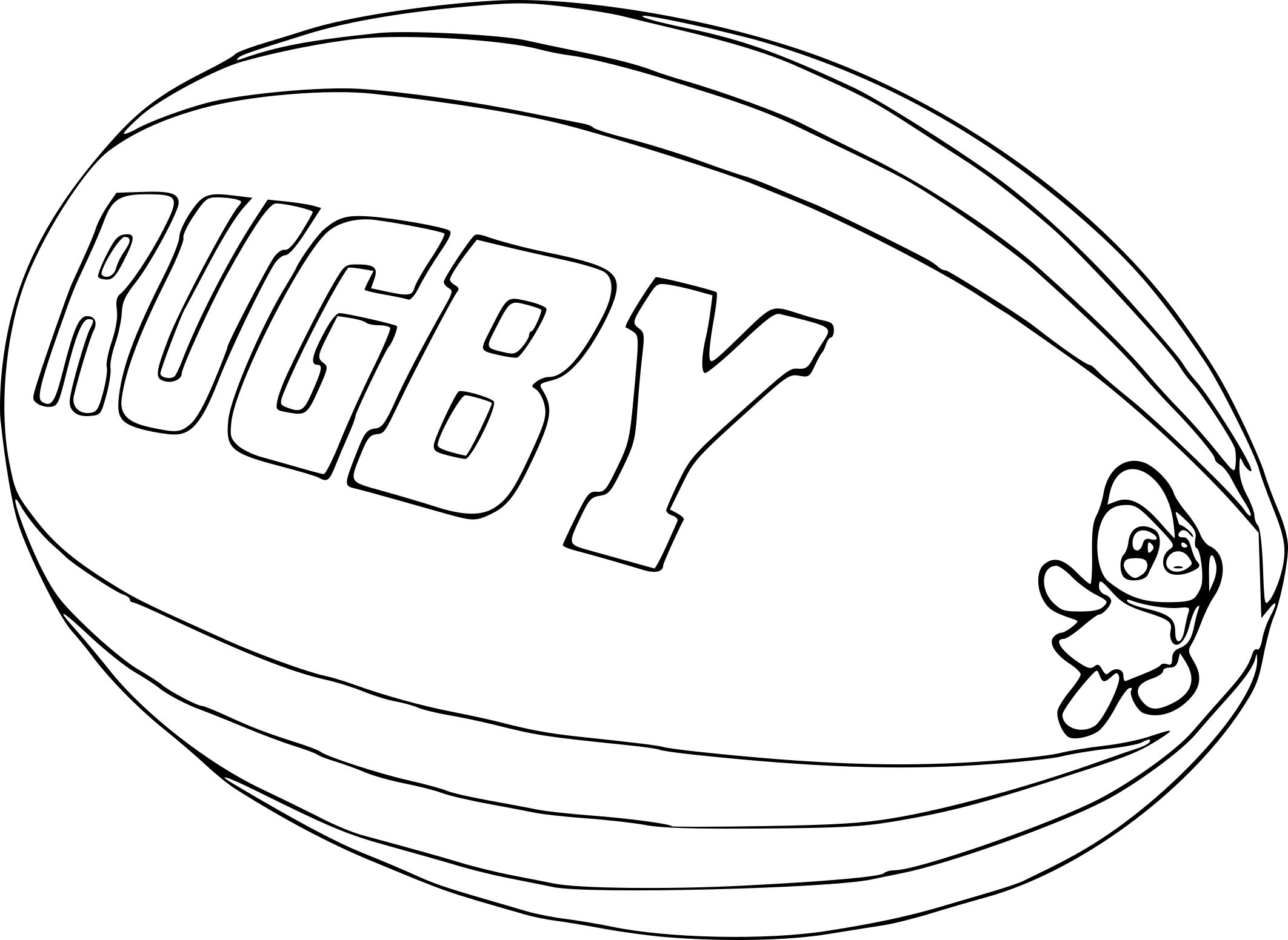 Coloriage Sport Ballon De Rugby - Sport à imprimer