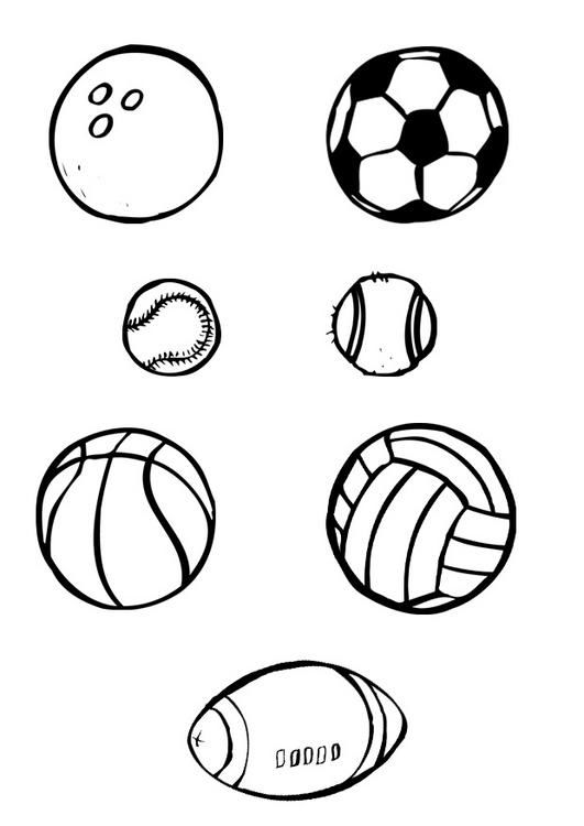 Coloriage Sport Ballons Balles - Sport à imprimer