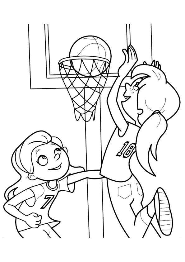 Coloriage Sport Basketball Filles - Sport à imprimer