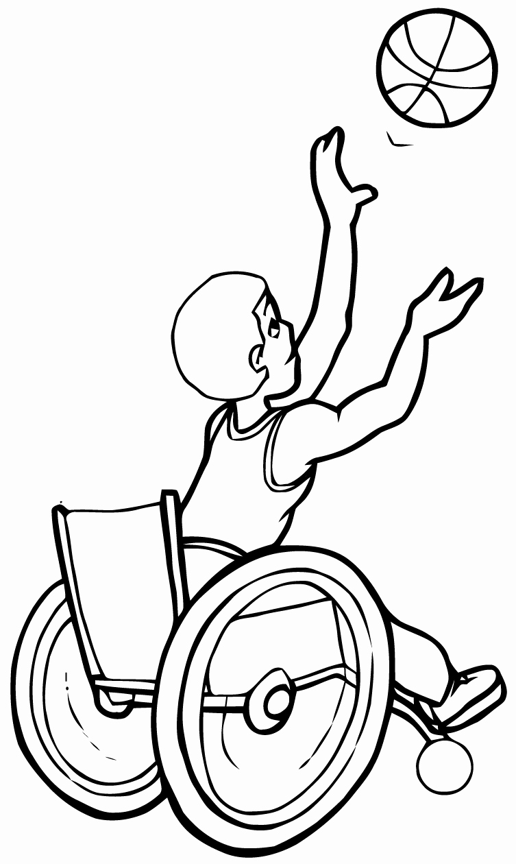 Coloriage Sport Basketball Personne Mobilite Reduite - Sport à imprimer