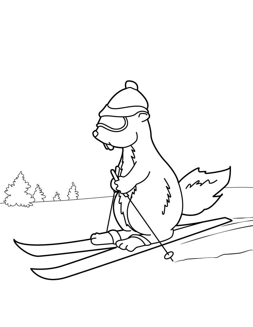 Coloriage Sport D'hiver Ski - Sport à imprimer