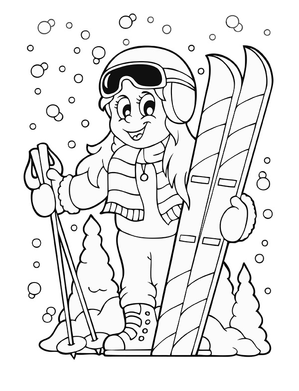 Coloriage Sport Hiver Le Ski - Sport à imprimer