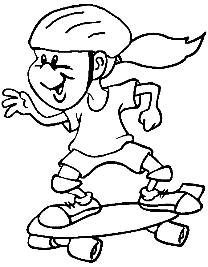 Coloriage Sport Skate Planche A Roulette - Sport à imprimer