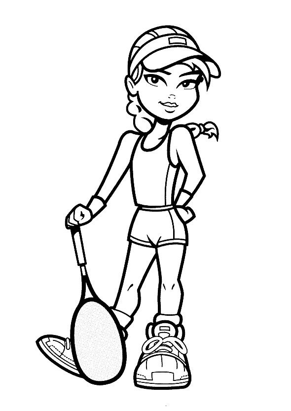 Coloriage Sport Tennis Fille - Tennis à imprimer