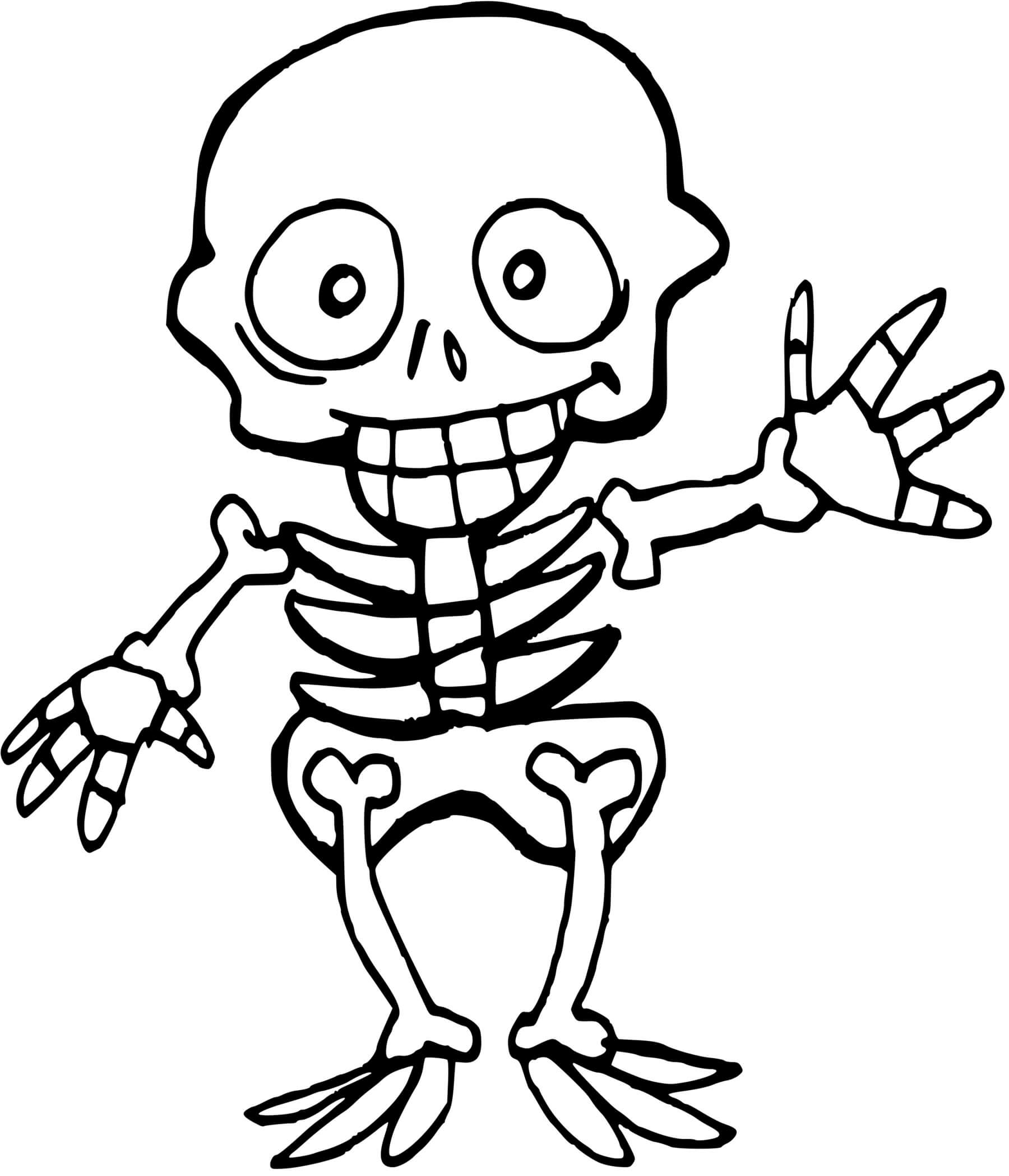 Coloriage Squelette Enfant Halloween - Squelette à imprimer