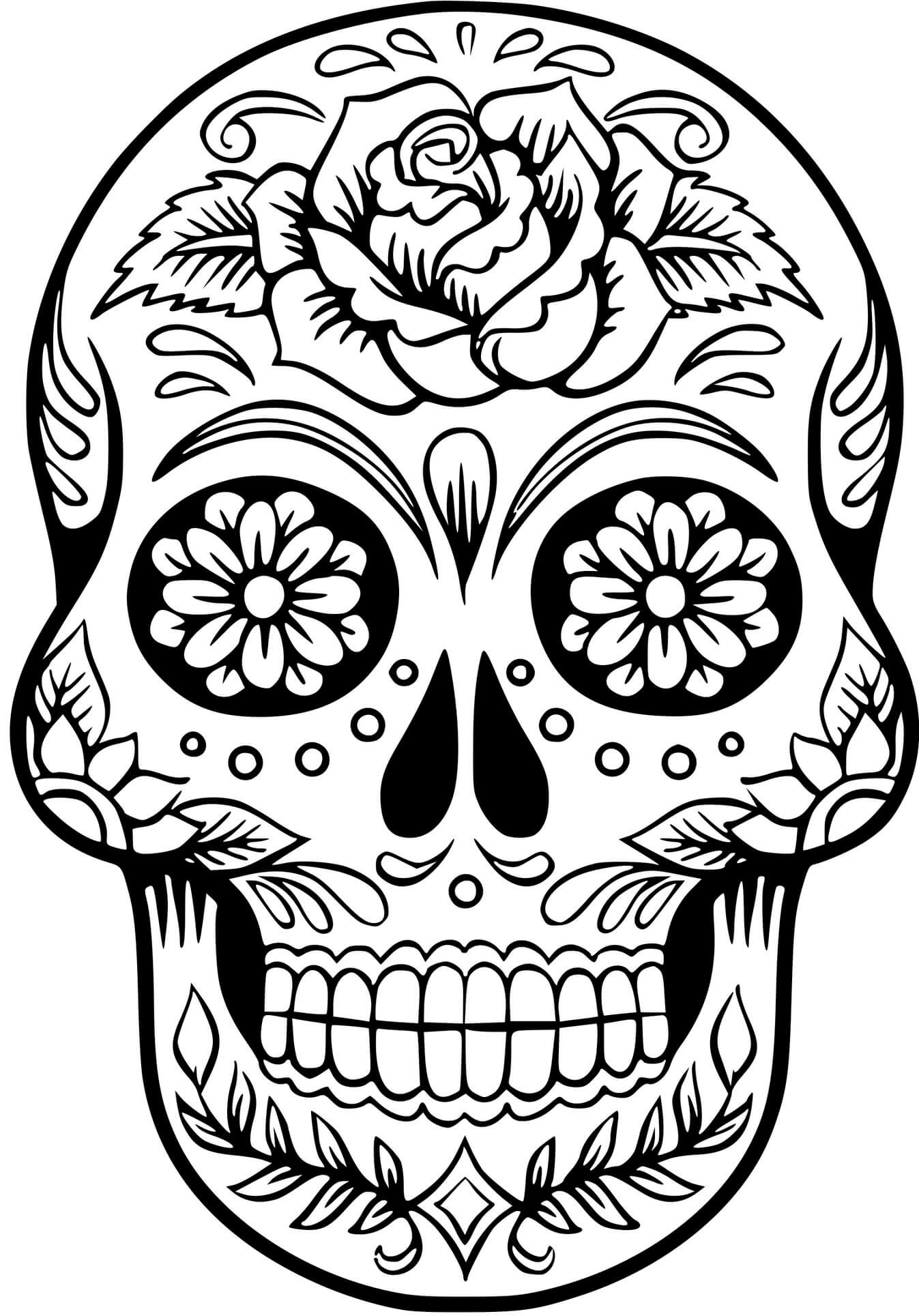 Coloriage Squelette Halloween 1 - Squelette à imprimer