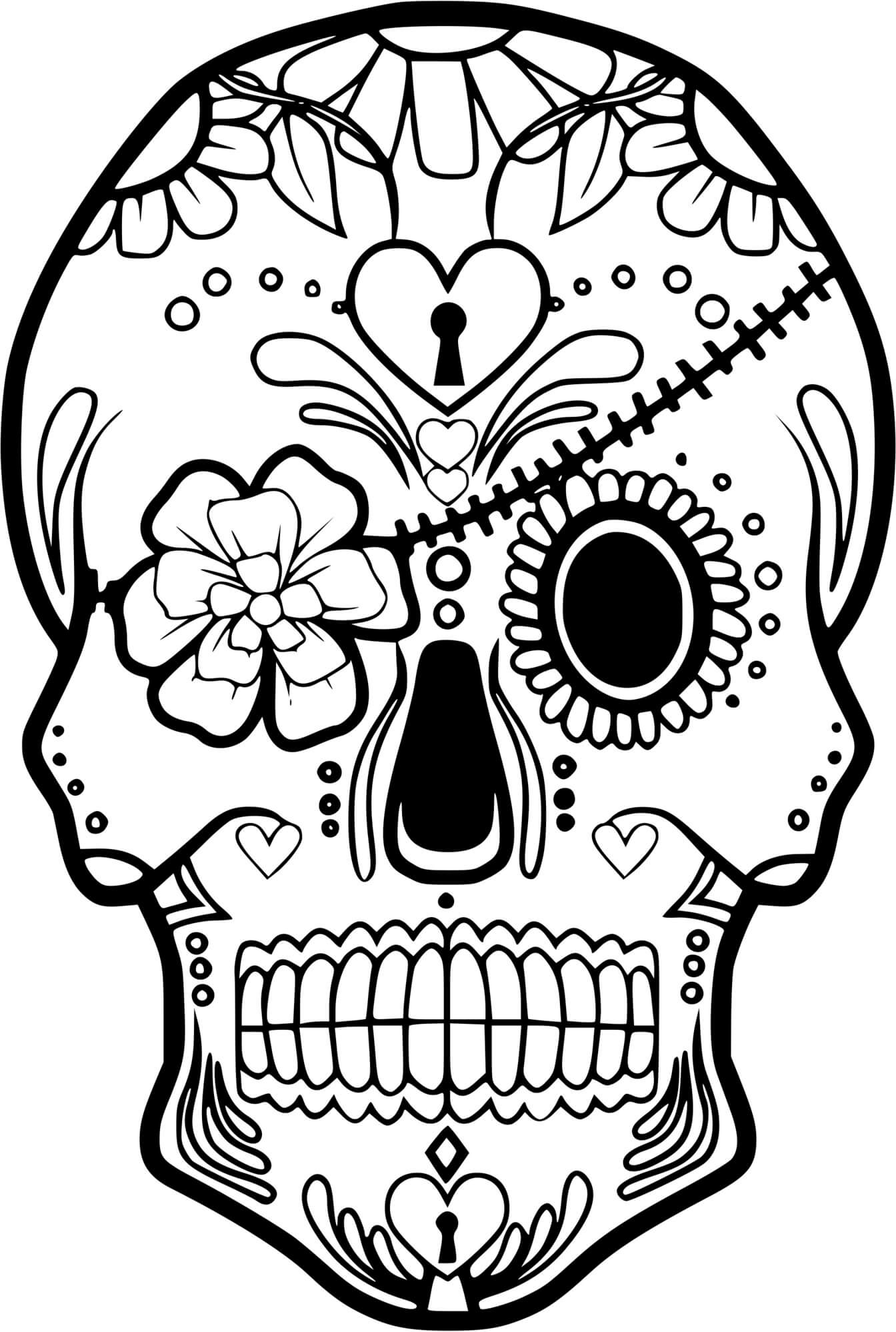 Coloriage Squelette Halloween Pirate - Squelette à imprimer