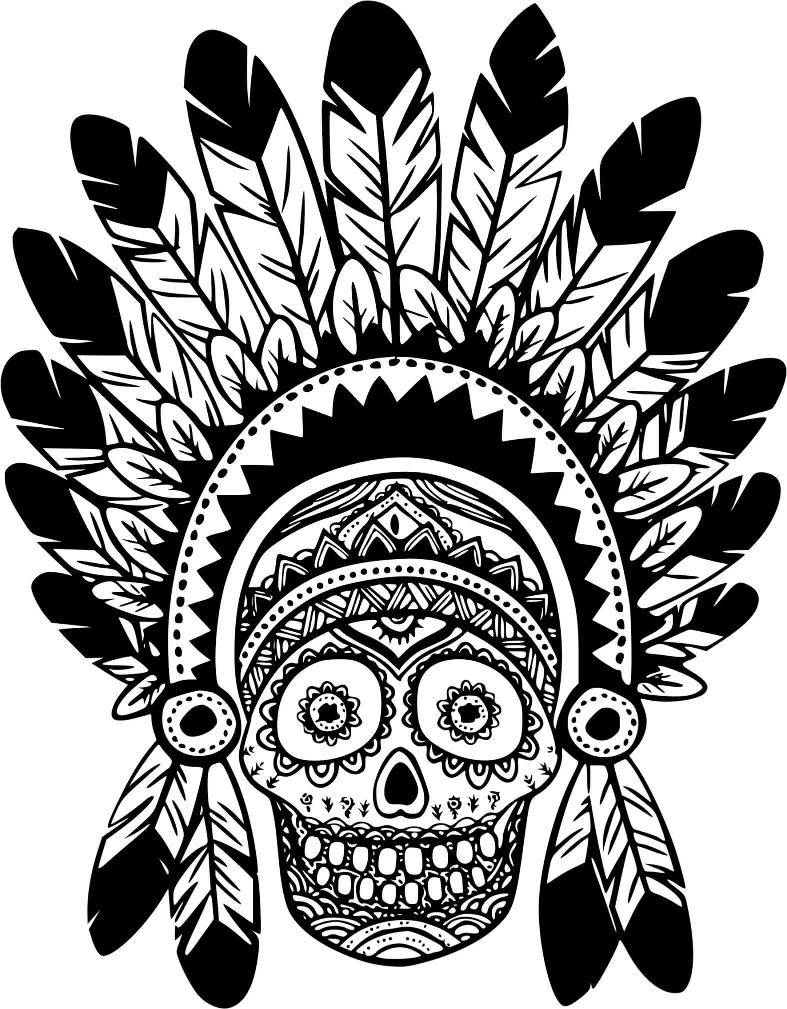 Coloriage Squelette Halloween Sucre Indien - Squelette à imprimer