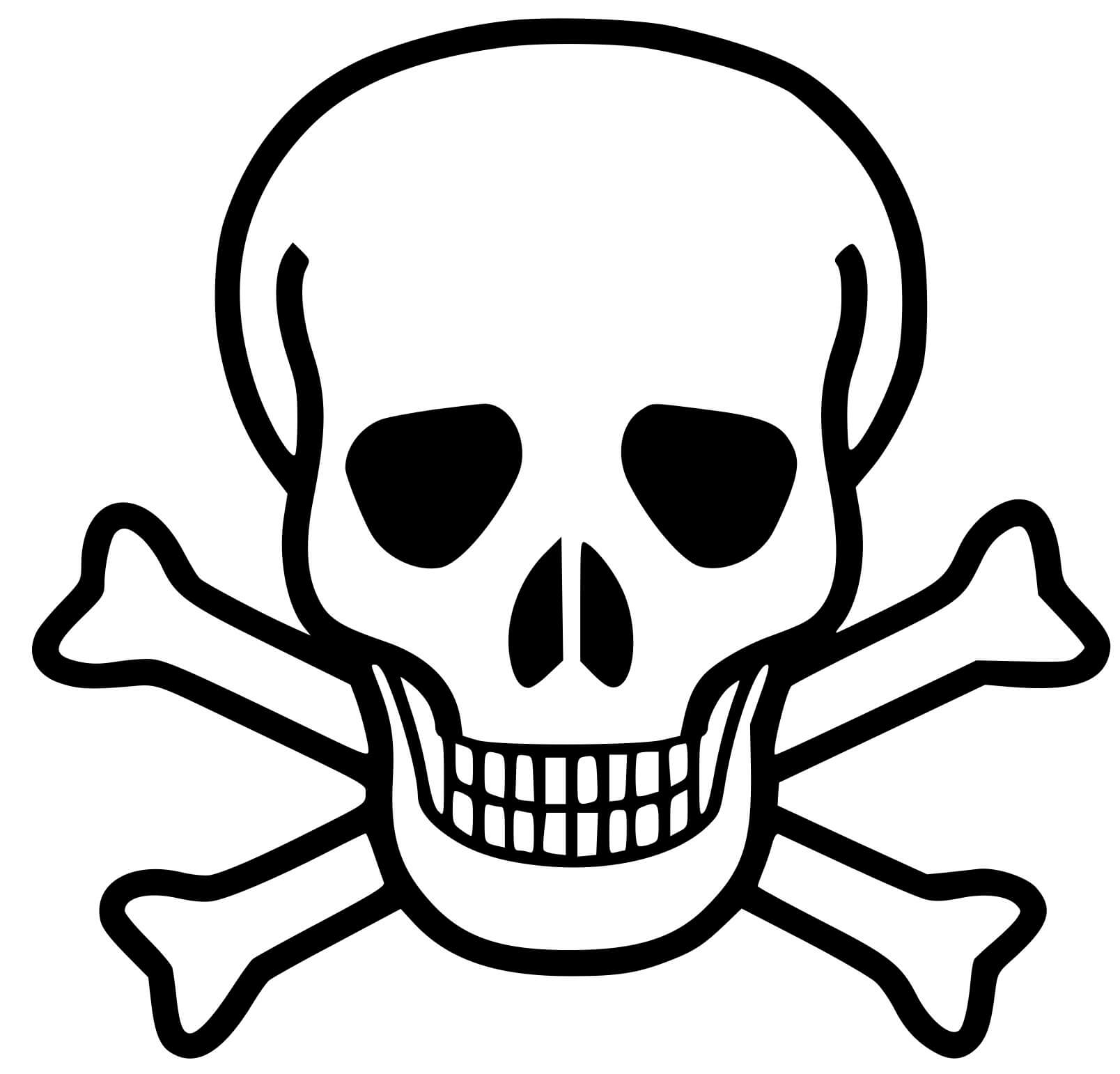 Coloriage Squelette Tête De Mort - Squelette à imprimer