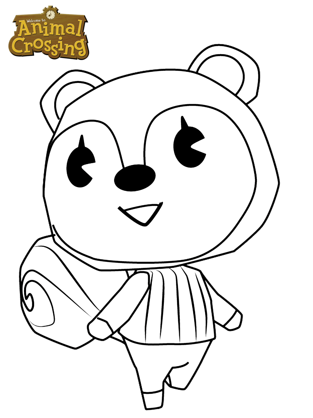 Coloriage Squirrel Filbert - Animal crossing à imprimer