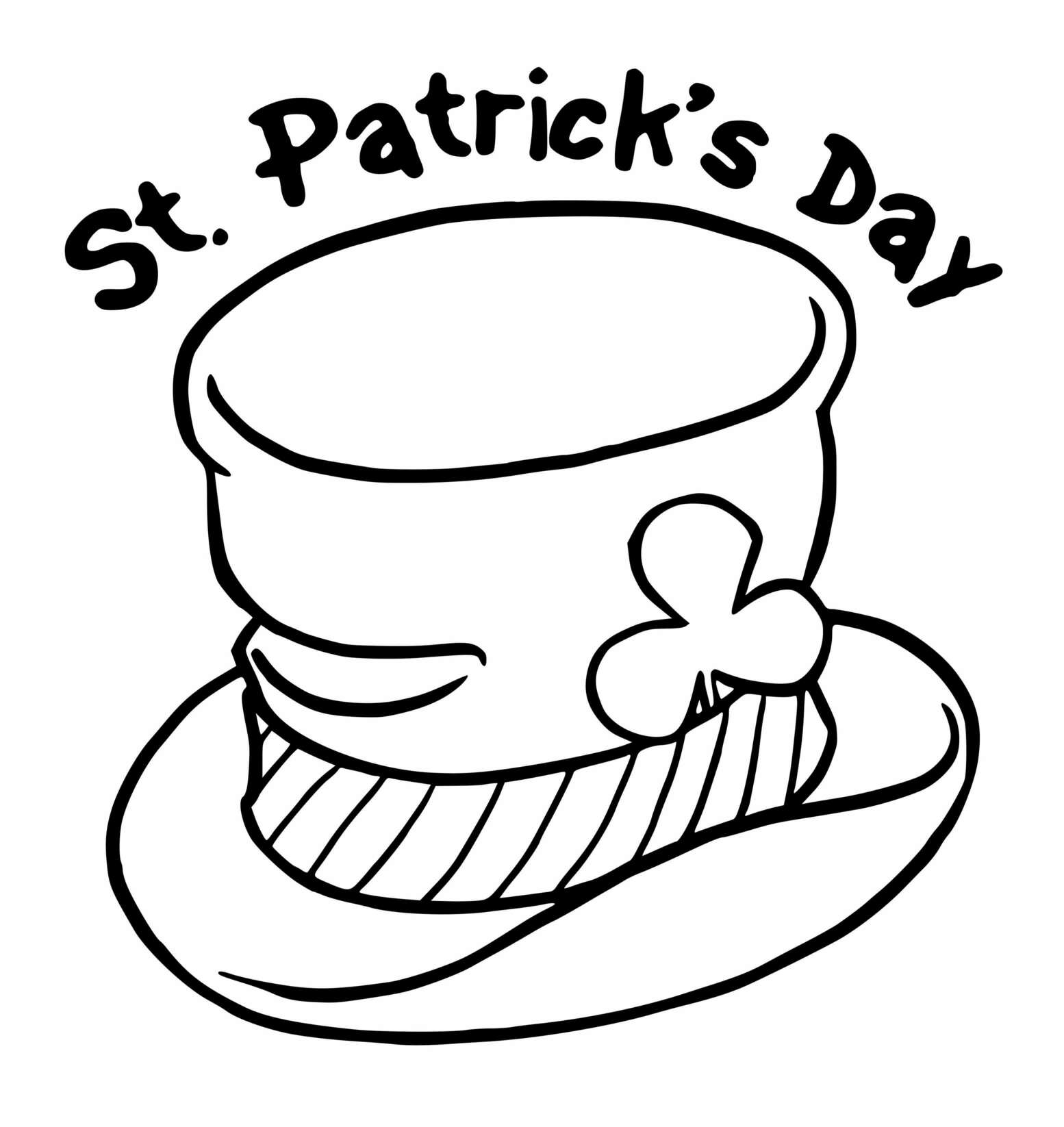 Coloriage St Paticks Chapeau - Saint Patrick à imprimer