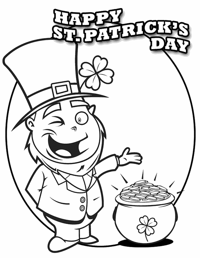 Coloriage St Pattys Leprachaun Saint Patricks Day - Saint Patrick à imprimer