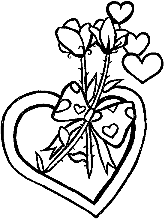 Coloriage St Valentin Cœurs Et Fleurs - Saint-Valentin à imprimer