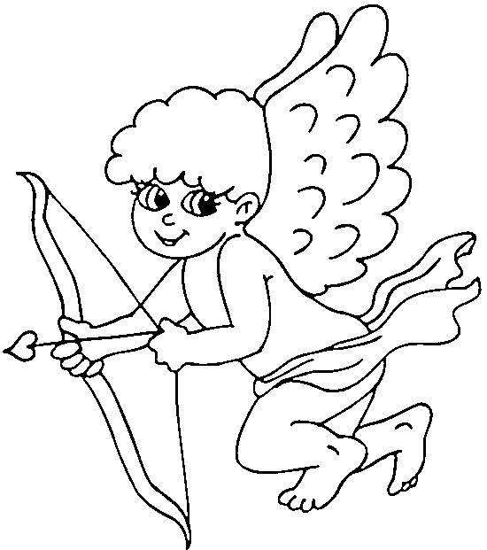 Coloriage St Valentin Cupidon - Saint-Valentin à imprimer