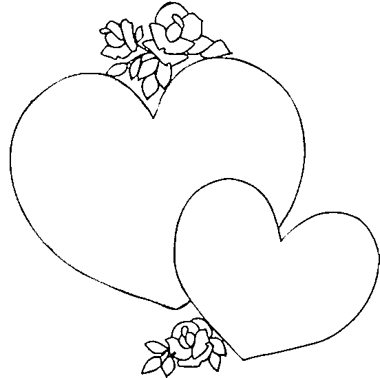 Coloriage St Valentin Deux Cœurs - Saint-Valentin à imprimer
