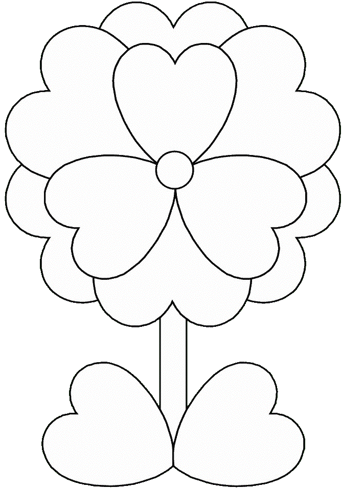 Coloriage St Valentin Fleur De Cœurs - Saint-Valentin à imprimer