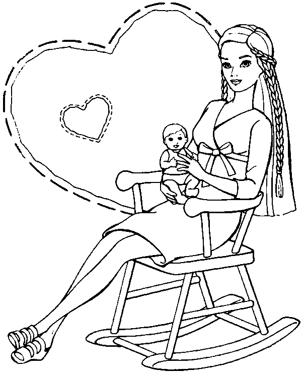 Coloriage St Valentin L'Amour D'Une Mère Et Son Bébé - Saint-Valentin à imprimer