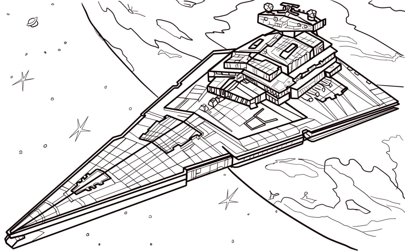 Coloriage Star Destroyer - Star Wars Retour Jedi - Star wars à imprimer
