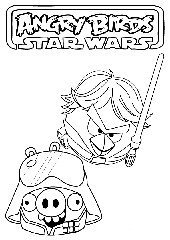 Coloriage Angry Birds Star Wars Fusion - Star wars à imprimer
