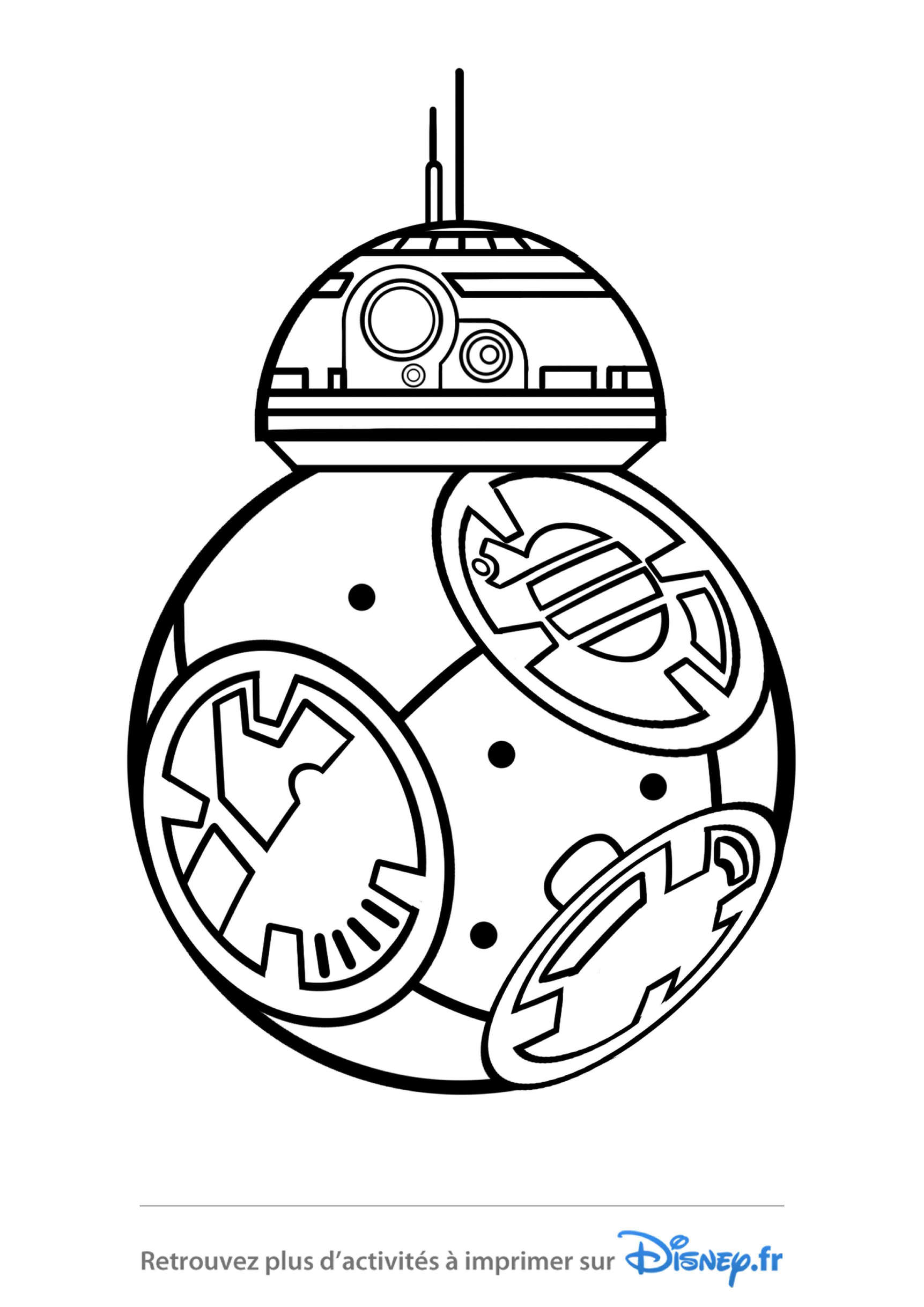 Coloriage BB-8 le droïde astromech de Star Wars - Star wars à imprimer
