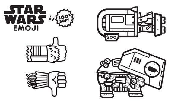 Coloriage Star Wars Emoji Engins - Emoji à imprimer