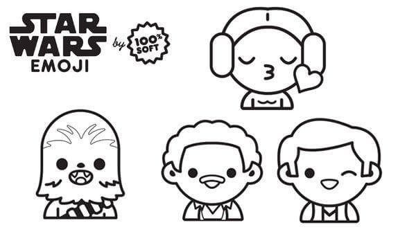 Coloriage Star Wars Emoji Personnages - Emoji à imprimer