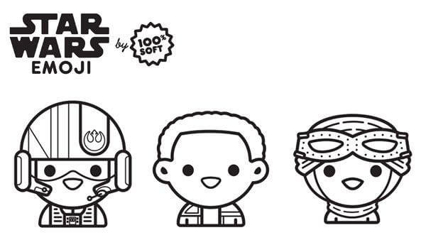 Coloriage Star Wars Emoji Pilotes - Emoji à imprimer