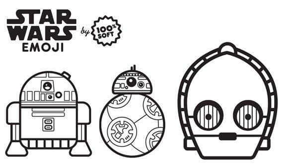 Coloriage Star Wars Emoji Robots - Emoji à imprimer