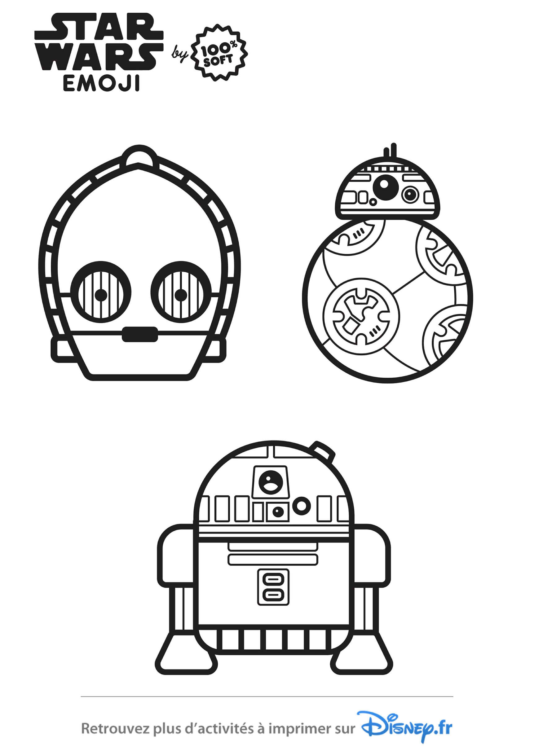 Coloriage Personnages Star Wars version Emoji amusante - Star wars à imprimer