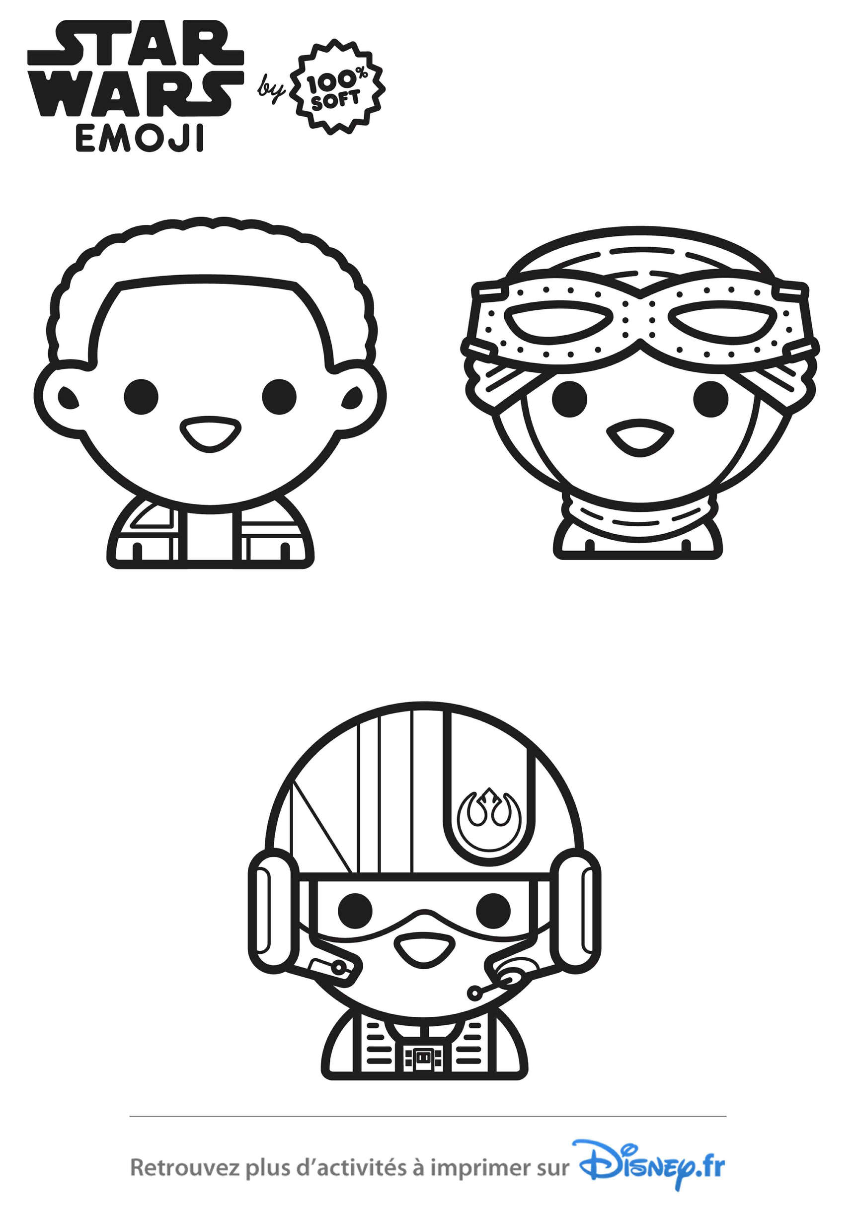 Coloriage Star Wars Pilotes Emoji - Star wars à imprimer