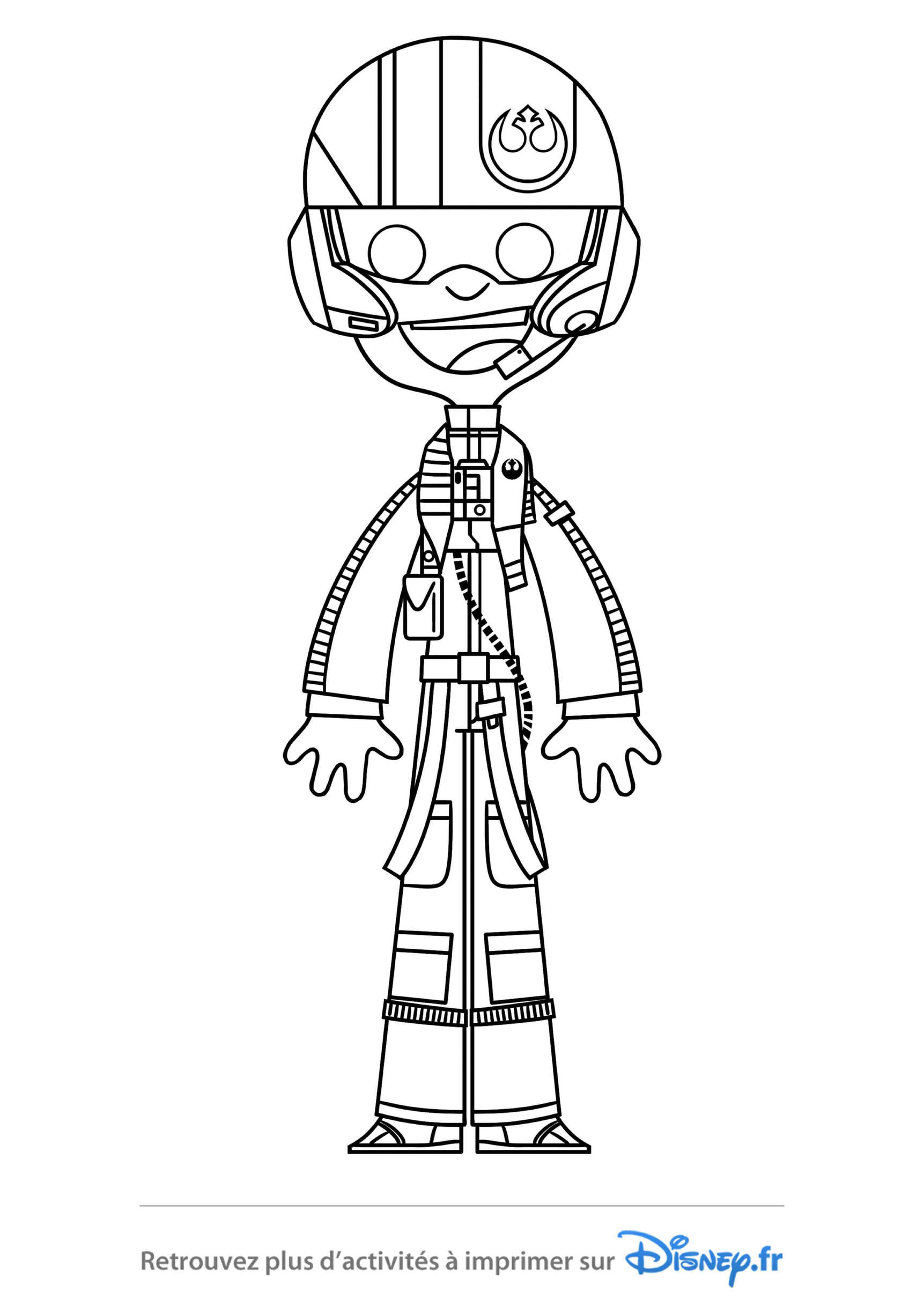 Coloriage Star Wars Poe - Star wars à imprimer