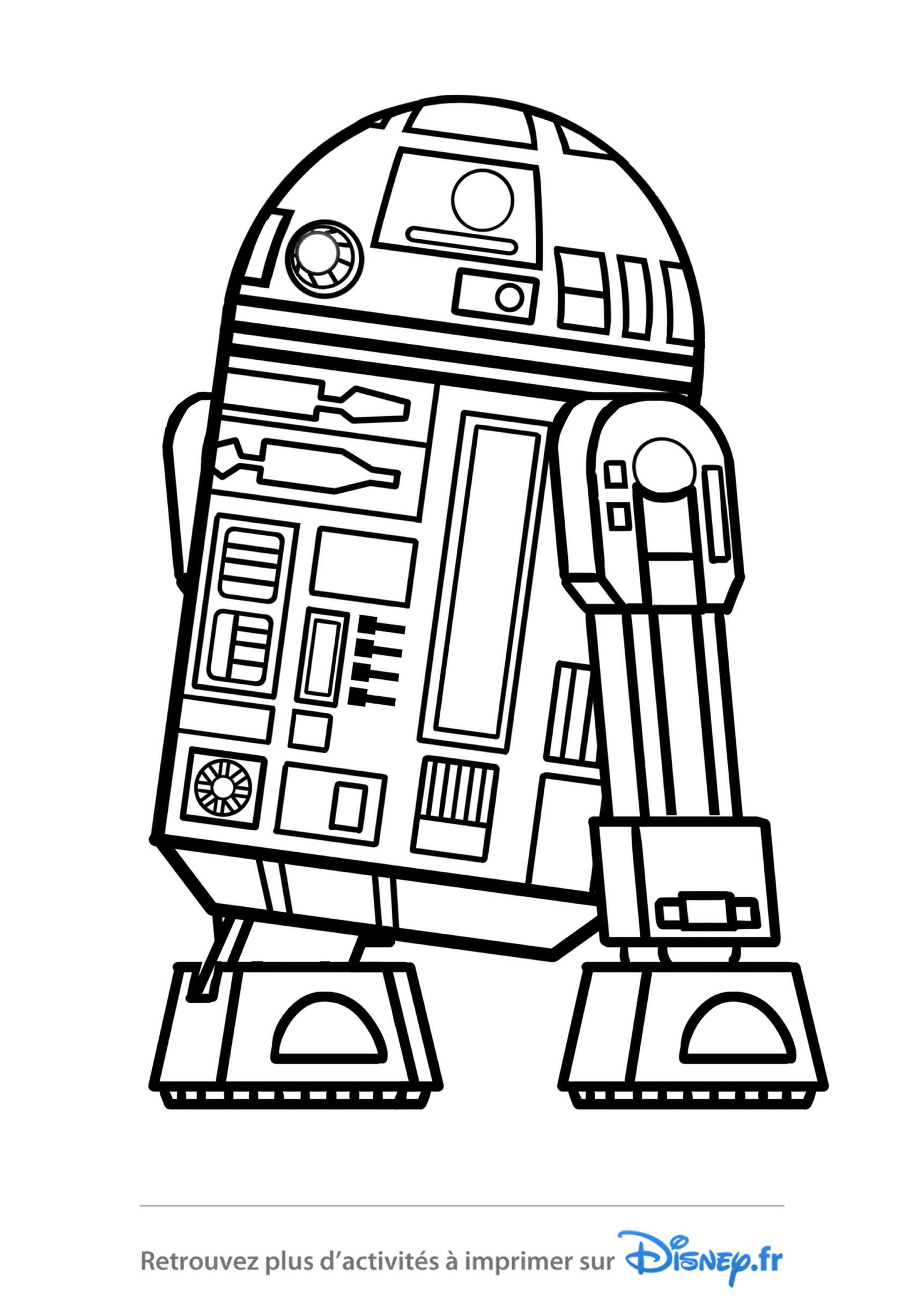 Coloriage R2-D2 le droïde Star Wars Disney - Star wars à imprimer