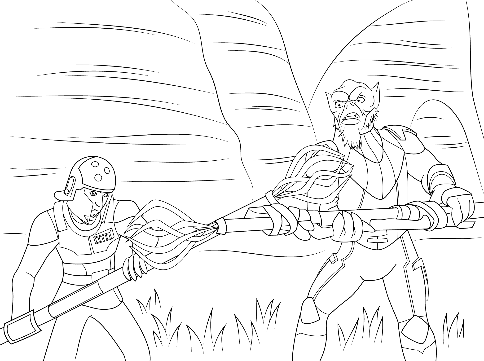 Coloriage Star Wars Rebel Garazeb Orrelioss - Star wars à imprimer