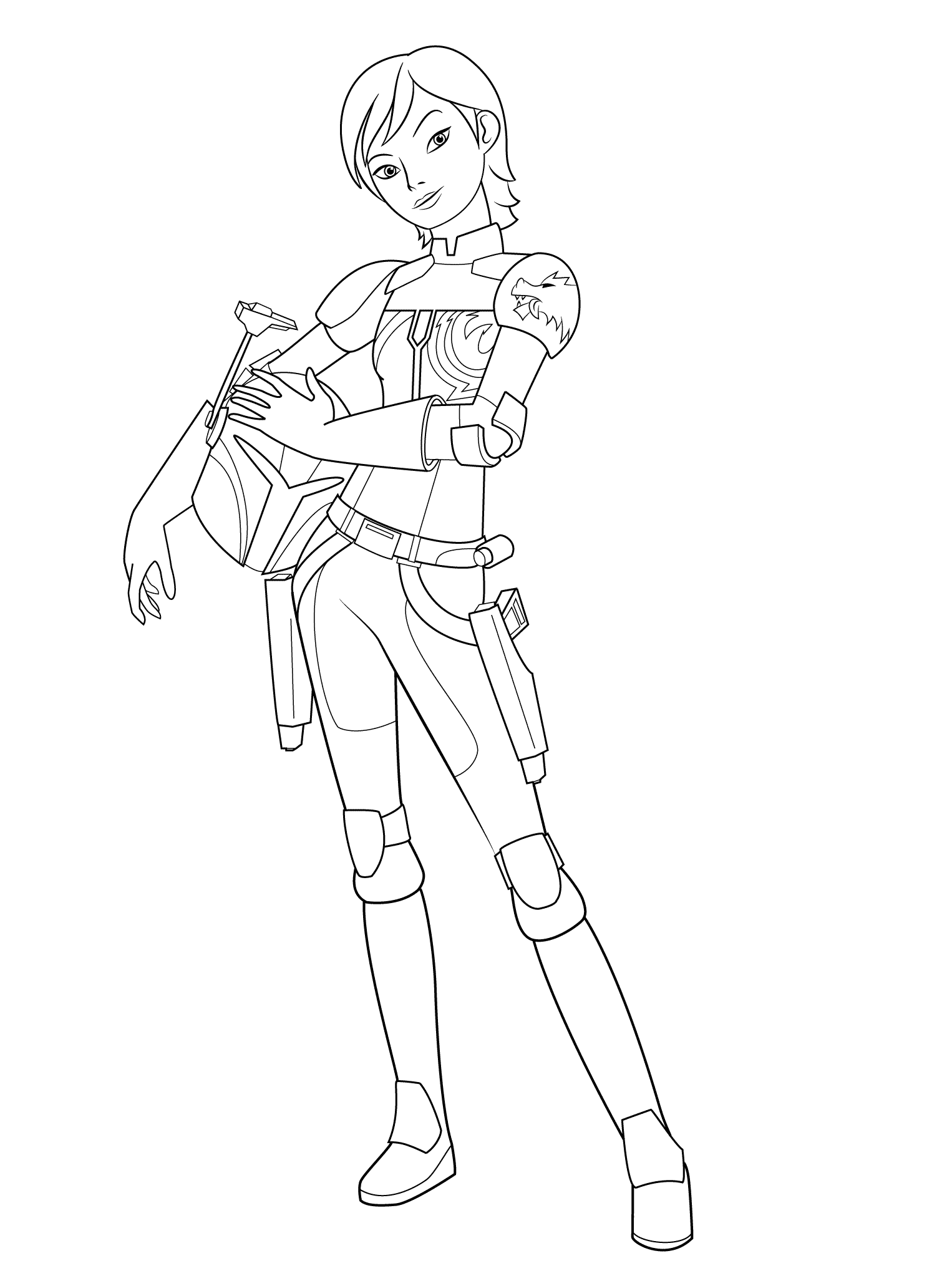 Coloriage Star Wars Rebel Sabine Wrens - Star wars à imprimer