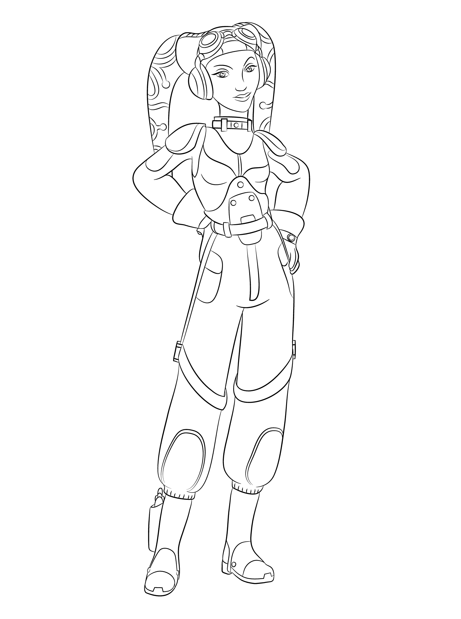 Coloriage Star Wars Rebels Hera Syndullas - Star wars à imprimer