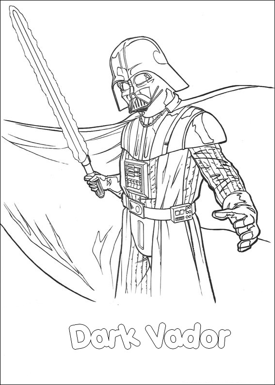 Coloriage Starwars Dark Vador - Star wars à imprimer