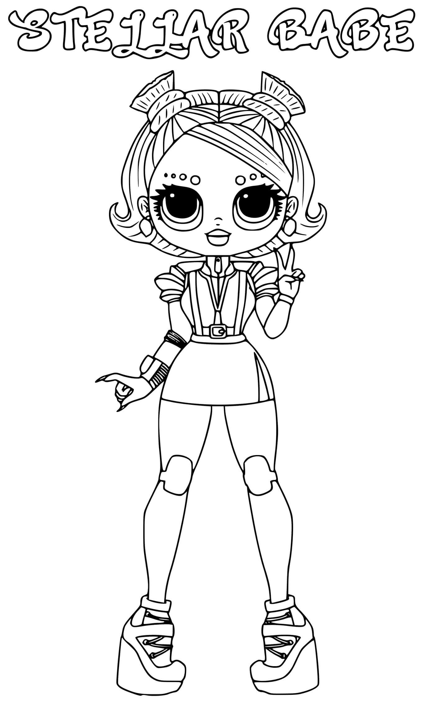 Coloriage Stellar Babe Lol Omg - Poupée LOL Surprise Hair Goals à imprimer