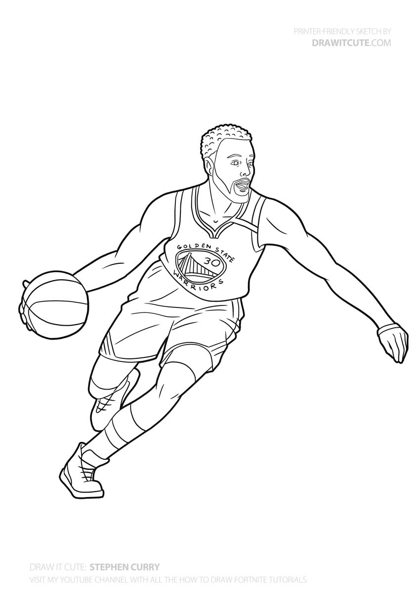 Coloriage Stephen Curry Nba Player - Dragon ball z à imprimer