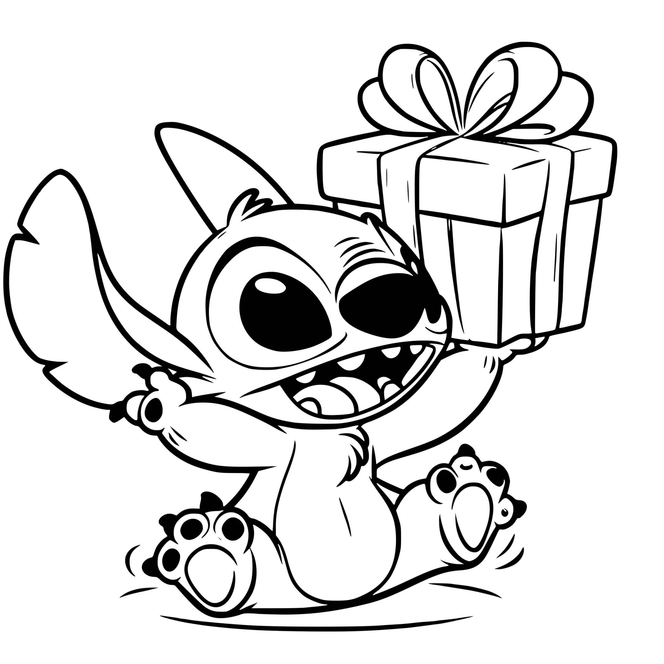 Coloriage Stitch noel