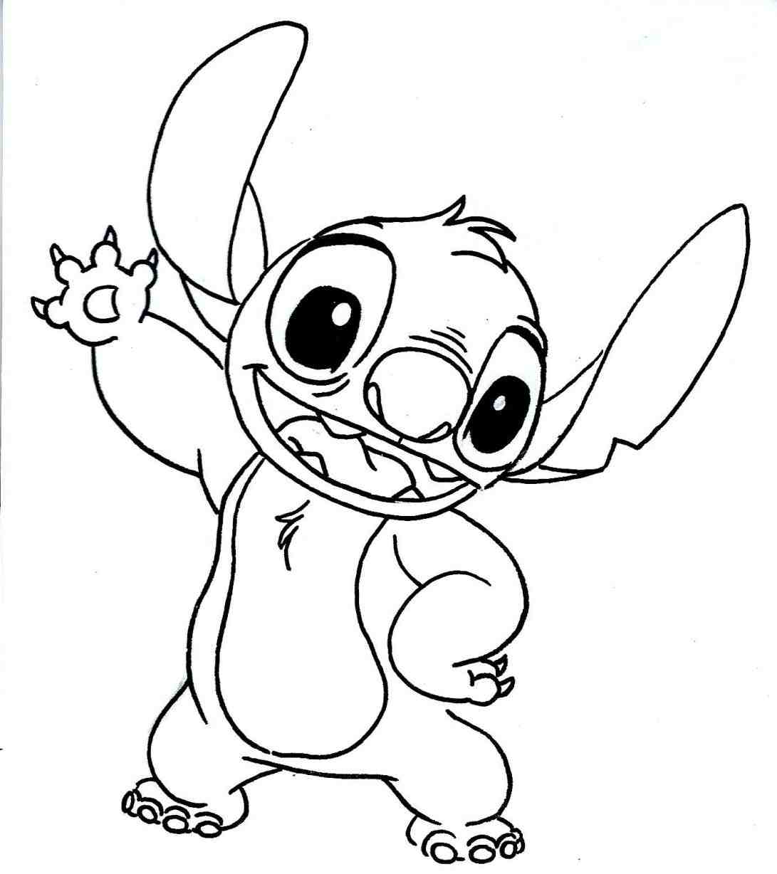 Coloriage Stitch Dit Salut - Stitch à imprimer