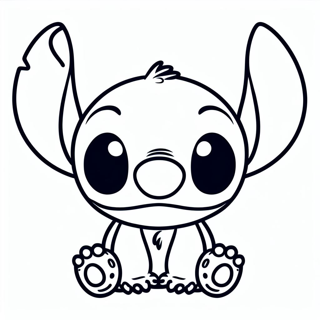 Coloriage Stitch Mignon En Version Chibi - Stitch mignon à imprimer