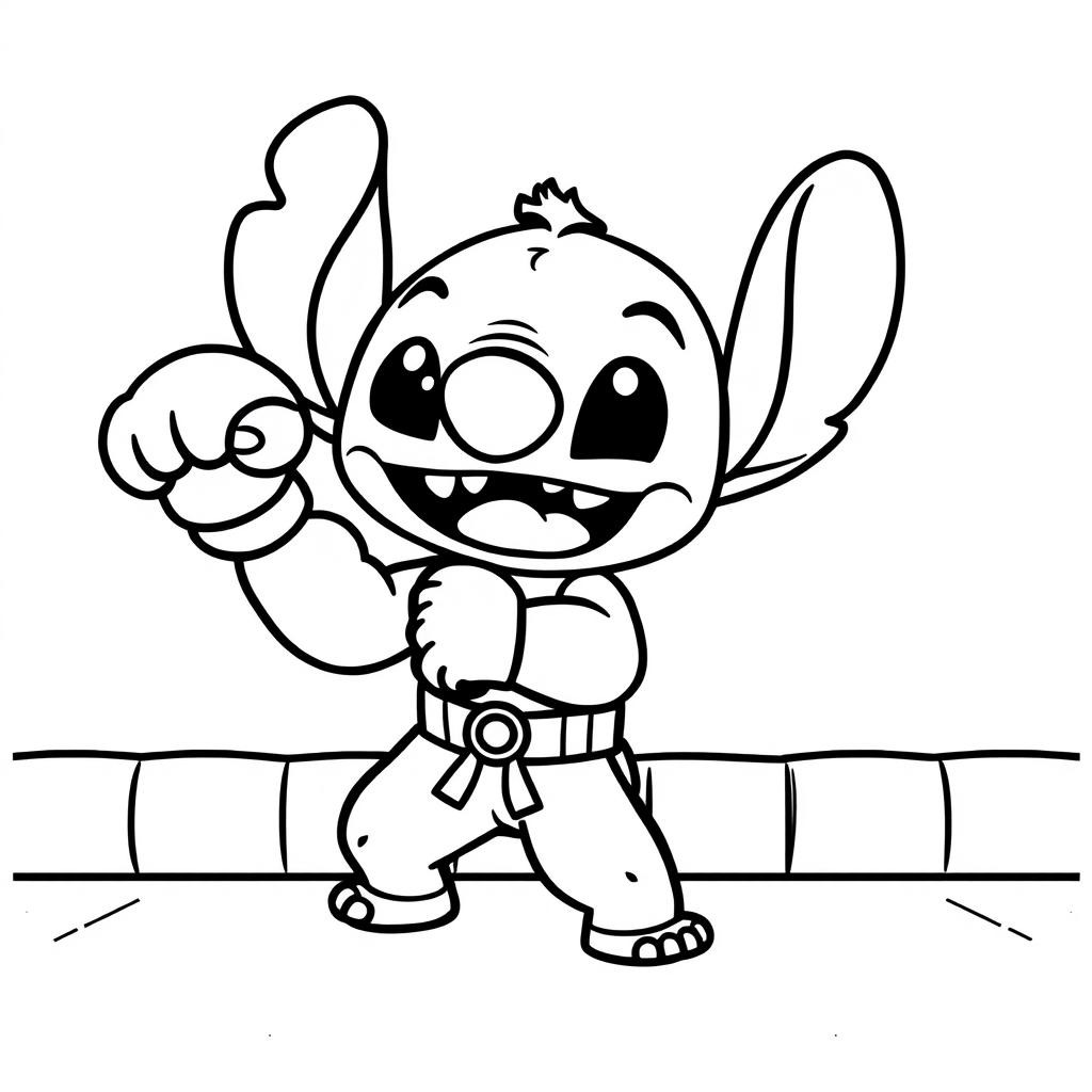 Coloriage Stitch Joyeux Souriant Vector - Stitch mignon à imprimer